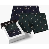Atlantic 2-PACK Men's Boxers with Crabs - Blue/Grey