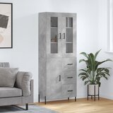 vidaXL Visoka komoda betonsko siva 69,5x34x180 cm inženirski les | Shoptok.si