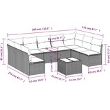  10-dijelni set vrtnih sofa od poliratana s jastucima sivi | shoptok.hr