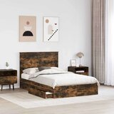  Okvir za krevet s ladicama Dimljeni hrast 135 x 190 cm | shoptok.hr