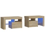 Maison Chic Dvo delni komplet Nočne omarice - Nočne mize z LED lučkami sonoma hrast 70x36,5x40 cm, (21688715) | Shoptok.si