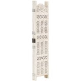 Furnova Ročno izrezljan paravan 4-delni bel 160x165 cm trden mangov les, (21929702) | Shoptok.si