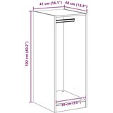 Ormarić s policom Crni hrast 41 x 48 x 102 cm Konstruirano drvo | shoptok.hr