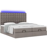  Ottoman krevet s madracima i LED diodama boje taupe 160x200 cm, tkanina | shoptok.hr