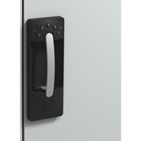 C+P Delavniška stranska omarica s krilnimi vrati, VxŠxG 1200 x 930 x 400 mm, svetlo sive / rubinasto rdeče barve | Shoptok.si