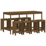  9-dijelni vrtni barski set boja meda od masivne borovine | shoptok.hr