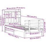 vidaXL Krevet s regalom za knjige bez madraca 90 x 190 cm od borovine | shoptok.hr
