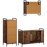  Set ormarića za kupaonicu 3 kom. Staro drvo 40 x 36 x 99 5 cm - Staro drvo Ormar ispod sudopera (1 vrata i 2 police) + viseći or | shoptok.hr