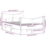  Okvir kreveta s uzglavljem voštano smeđi 120x200 cm od borovine | shoptok.hr