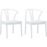  Stolac za blagovanje 2 pcs Bijela i bijela Čvrsto drvo od gume | shoptok.hr