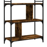 vidaXL Knjižna omara 3-nadstropna dimljen hrast 76x32x88 cm inž. les, (20978358) Cene