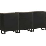  Komoda od 3 komada crna 60x33x75 cm Puno drvo Mango | shoptok.hr
