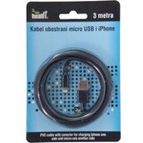 Meanit USB kabl sa mikro USB i iPhone konektorom 3m | Eponuda.ba