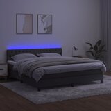  box spring s madracem LED tamnosivi 160x200 cm baršun | shoptok.hr