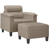  Fotelja s tabureom od mikrovlakna 60 cm smeđesiva | Eponuda.com