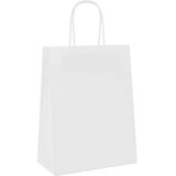  Papirnate vrećice 50 kom s ručkama bijele 21x11x28 cm | Eponuda.com