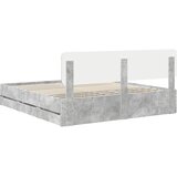  Krevetna konstrukcija s ladicama Betonsko Siva 200 x 200 cm | shoptok.hr