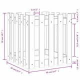 vidaXL Vrtno korito z ograjico belo 50x50x50 cm trdna borovina | Shoptok.si