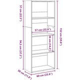 vidaXL Knjižna omara starinski les 60x30x152 cm inženirski les | Shoptok.si