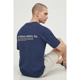 New Balance Bombažna kratka majica moška, mornarsko modra barva, MT41588NNY