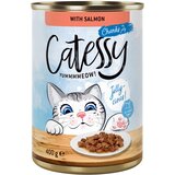  Varčno pakiranje Catessy koščki v omaki ali želeju 48 x 400 g - Z lososom v želeju | shoptok.hr