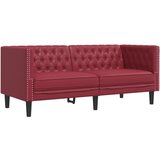 Maison Chic kavč - Sofa - Kanape dvosed Chesterfield vinsko rdeča umetno usnje, (21727164) | Shoptok.si