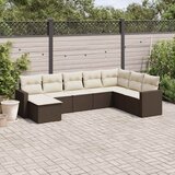  8-dijelni set vrtnih sofa s jastucima smeđi od poliratana | shoptok.hr