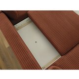 Bobochic Paris opečnato oranžna raztegljiva kotna sedežna garnitura iz rebrastega žameta (levi kot/v obliki črke "u") lucien | Shoptok.si