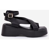 Boto Ladies Platform And Wedge Sandals Eco Leather Black Tenzorus | ePonuda.com
