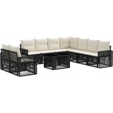  Sjedeća garnitura za vrt 10 kom. Crna i krem-bijela poliratan 100 x 55 x 73 cm | shoptok.hr