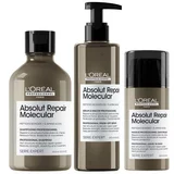 L´Oréal Paris Absolut Repair Molecular Professional Shampoo Set šampon 300 ml + serum za lase 250 ml + maska za lase 100 ml za ženske
