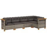Maison Chic Seti vrtnega pohištva - Vrtna garnitura - Vrtni pohištvo set 5-delna z blazinami siv poli ratan, (21815622) | Shoptok.si