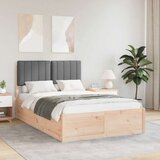  Posteljni okvir z oblazinjenim vzglavjem z vzglavjem Temno siva, (5000103756) | Shoptok.si