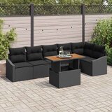  Vrtni set za objed s jastukom 7 pcs Crna i smeđa | Eponuda.com