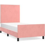 The Living Store Posteljni okvir z vzglavjem roza 90x200 cm žamet - Posteljni Okvir Z Vzglavjem, (21492386) | Shoptok.si