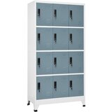 vidaXL omara s ključavnico svetlo siva in tem. siva 90x45x180 cm jeklo | Shoptok.si