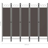 vidaXL Sobna pregrada s 5 panela antracit 200 x 180 cm | shoptok.hr
