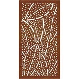  Vrtni zidni ukras 105 x 55 cm od čelika COR-TEN s uzorkom lišća Smeđa | shoptok.hr
