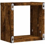 Police na zidu s policom 2 pcs Dimljeni hrast 26 x 15 x 26 cm | shoptok.hr