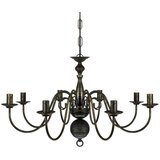 Metalni luster u antiknom stilu crni 8 x E14 žarulja | shoptok.hr