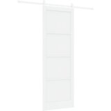 vidaXL Drsna vrata s kompletom opreme Bela 83x232 cm Masivna borova, Notranja vrata 'ORKDAL'Bela 83x232x4 cm Masivna borova | Shoptok.si