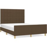 Maison Chic Posteljni okvir - Dvoposteljna postelja - Zakonska postelja brez vzmetnice temno rjav 140x190 cm blago-J12804, (21768874) Cene