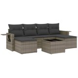 Maison Chic Seti vrtnega pohištva - Vrtna garnitura - Vrtni pohištvo set 7-delna z blazinami siv poli ratan, (21801536) | Shoptok.si