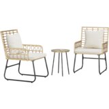 vidaXL Vrtni set za objed 3 pcs Crna, Antracit 35 x 35 x 45 cm | shoptok.hr