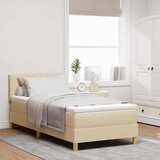  Krevet s opruga kutije s jastukom Krema 90 x 190 cm tkanina | shoptok.hr