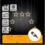 LED vanjski božićni niz 70xLED/230V 1,2x1m IP44 topla bela zvezde