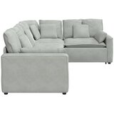  Modularna sofa s jastucima, baršunasta, svijetlosiva | Shoptok.si