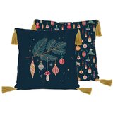 Really Nice Things Temno modra blazina iz mešanice lana Really Nice Things Christmas Ornaments, 45 x 45 cm | Shoptok.si