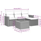  5-dijelni set vrtnih sofa s jastucima bež od poliratana | shoptok.hr