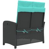  Vrtni naslonjač s jastucima crni od poliratana Crna 105 x 59 x 93 cm | shoptok.hr